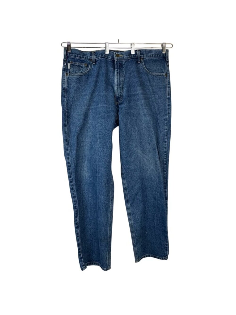 Carhartt Jeans Relaxed Fit Men's 42x32 Blue Denim Casual Workwear Medium Wash